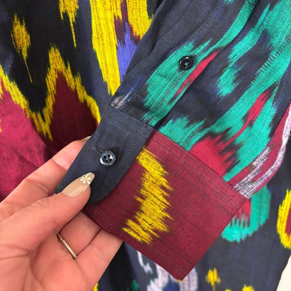 Ralph Lauren Vilgot Ikat-Print Evening Dress Womens 6 Purple Label Made in Italy - Picture 15 of 16